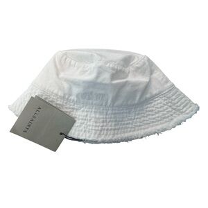 AllSaints Embroidered Logo Cotton Bucket Hat in White - NWT